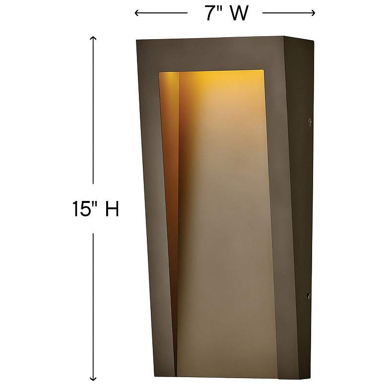 Image 3 Taper 15"H Textured Oil-Rubbed Bronze LED Outdoor Wall Light more views