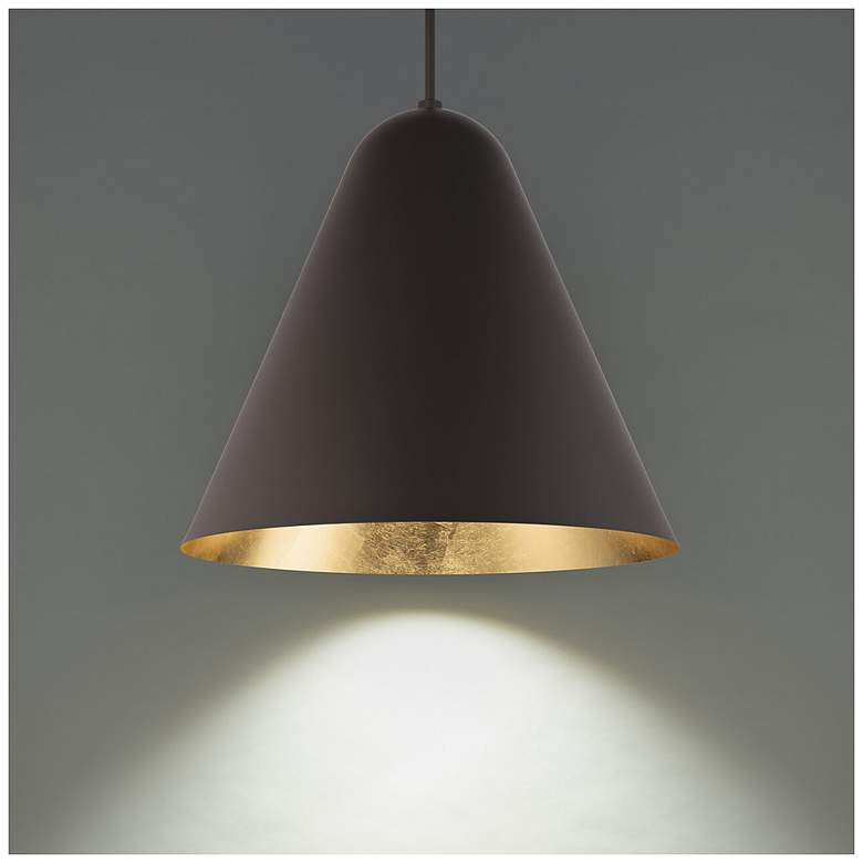 Image 3 Taper 22in LED Pendant 3000K in Bronze/Gold more views