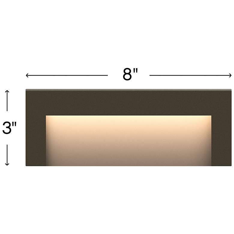 Image 3 Taper 8" Wide Bronze LED Horizontal Outdoor Deck Step Light more views