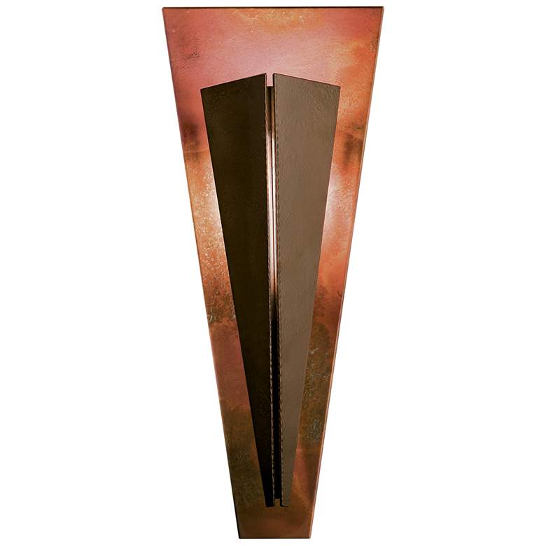 Image 1 Tapered Angle Sconce - Bronze Finish - Copper Accents