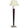 Tapered Column Wood and Brushed Nickel Floor Lamp