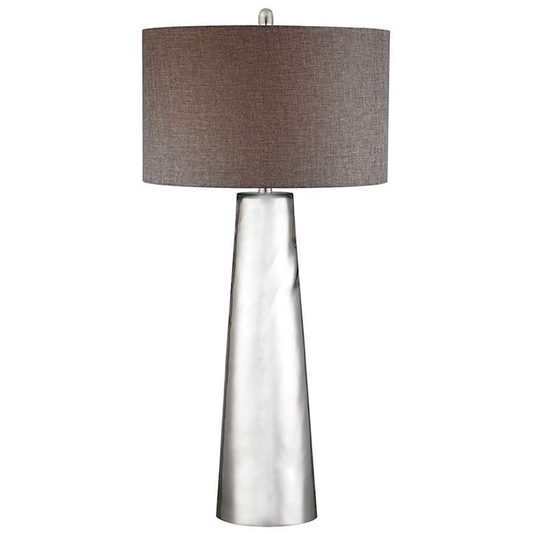 Image 1 Tapered Cylinder 37.5 inch High 1-Light Table Lamp - Silver Mercury