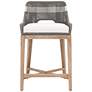 Tapestry 27" Dove Flat and White Rope Wood Counter Stool