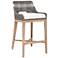Tapestry 31" Dove Flat and White Rope Wood Bar Stool