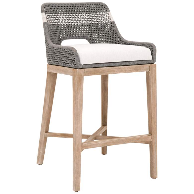 Tapestry 31&quot; Dove Flat and White Rope Wood Bar Stool