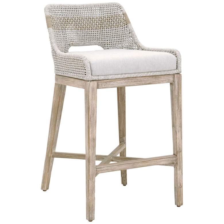 Tapestry 31&quot; Taupe and White Rope Wood Bar Stool