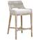Tapestry 31" Taupe and White Rope Wood Bar Stool