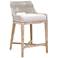 Tapestry Counter Stool, Taupe & White Flat Rope, Taupe Stripe