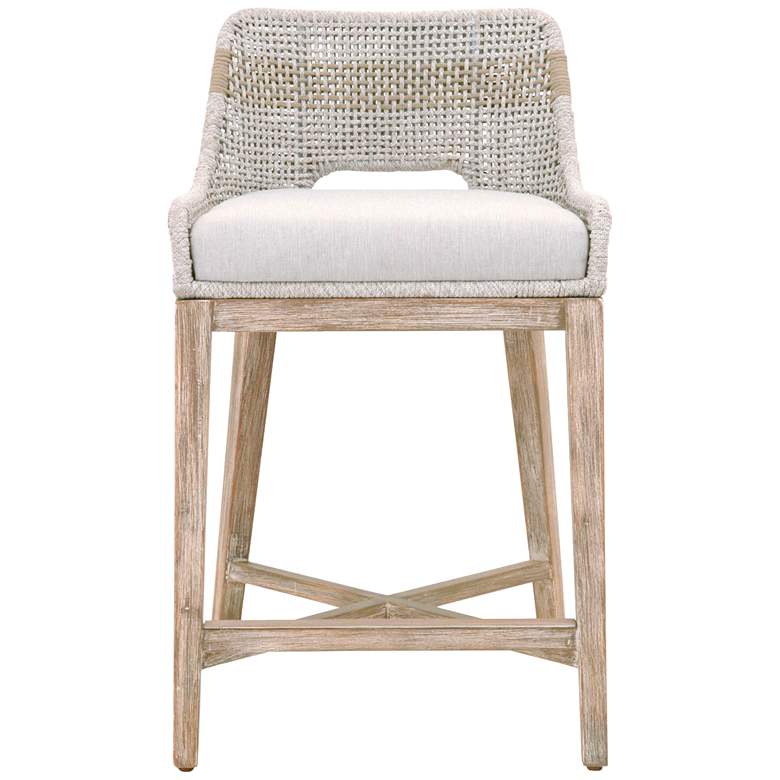 Image 2 Tapestry Counter Stool, Taupe & White Flat Rope, Taupe Stripe more views