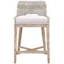 Tapestry Counter Stool, Taupe &amp; White Flat Rope, Taupe Stripe