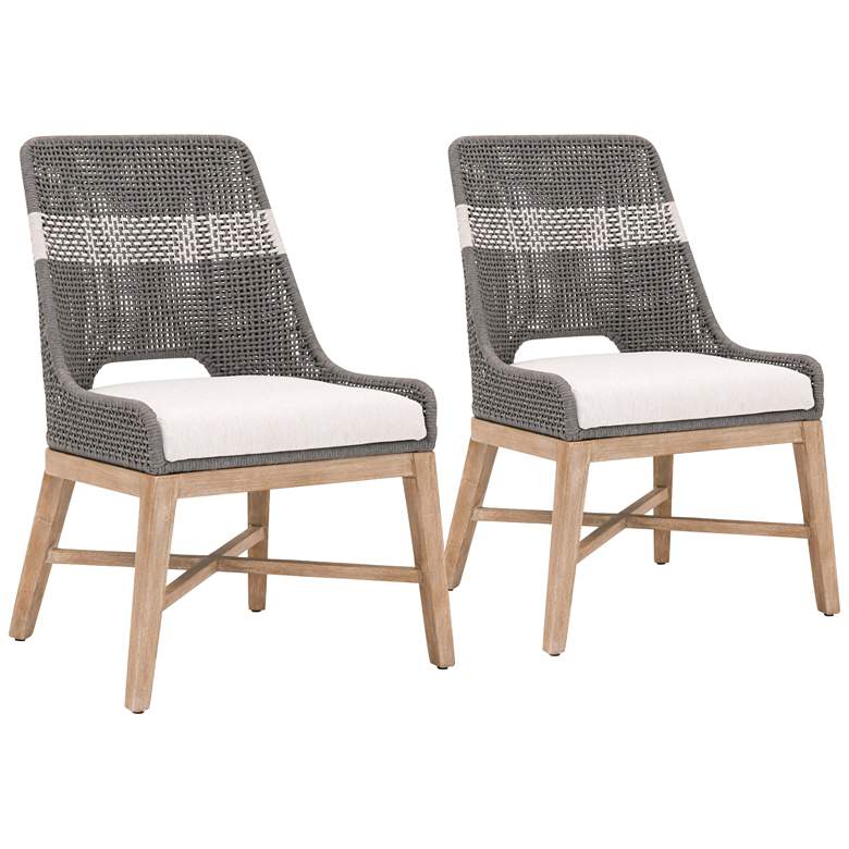 Image 1 Tapestry Dove Flat and White Rope Dining Chairs Set of 2