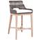 Tapestry Outdoor Barstool, Dove Flat Rope, White Speckle Stripe