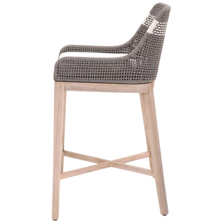 Image 3 Tapestry Outdoor Barstool, Dove Flat Rope, White Speckle Stripe more views