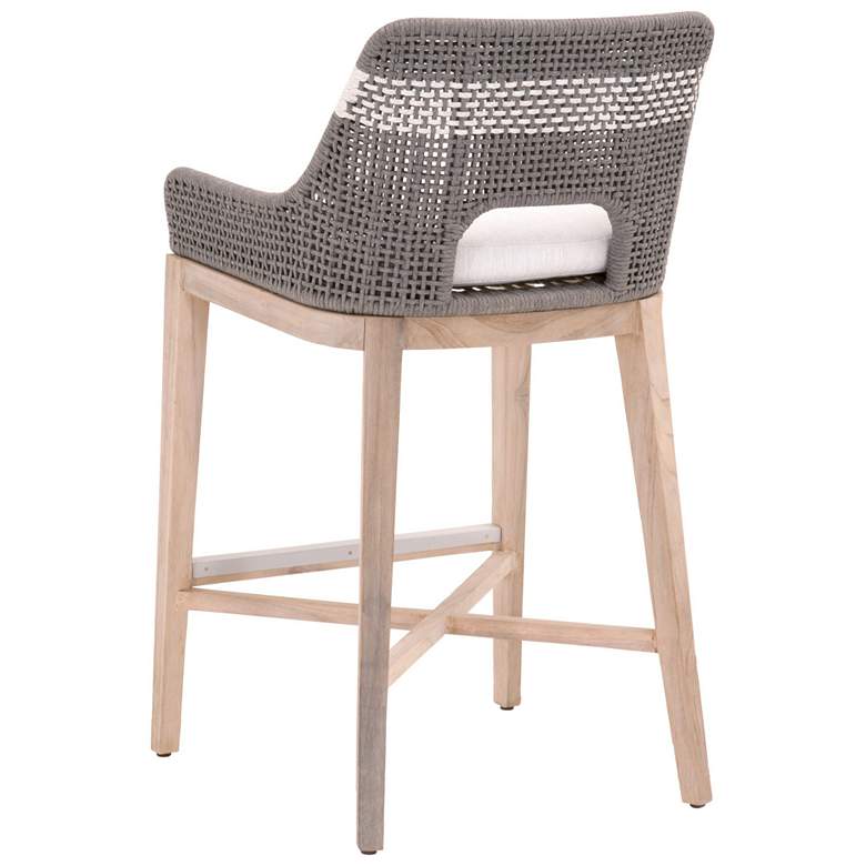 Image 4 Tapestry Outdoor Barstool, Dove Flat Rope, White Speckle Stripe more views