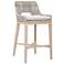 Tapestry Outdoor Barstool, Taupe & White Flat Rope, Taupe Stripe