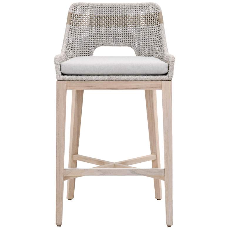 Image 2 Tapestry Outdoor Barstool, Taupe &amp; White Flat Rope, Taupe Stripe more views