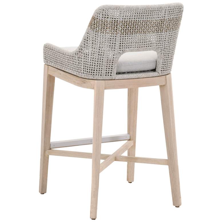 Image 4 Tapestry Outdoor Barstool, Taupe & White Flat Rope, Taupe Stripe more views