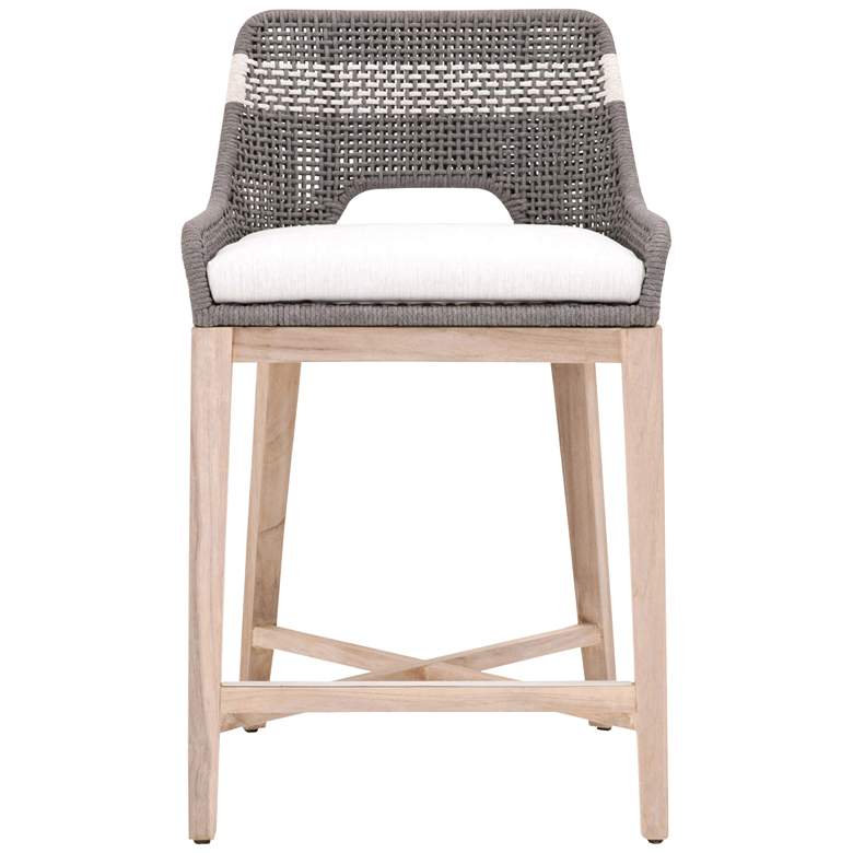 Image 2 Tapestry Outdoor Counter Stool, Dove Flat Rope, White Speckle Stripe more views