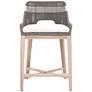 Tapestry Outdoor Counter Stool, Dove Flat Rope, White Speckle Stripe