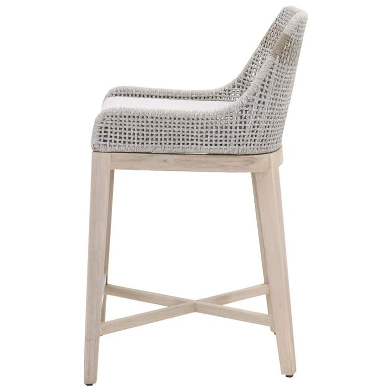 Image 3 Tapestry Outdoor Counter Stool, Taupe &amp; White Flat Rope, Taupe Stripe more views