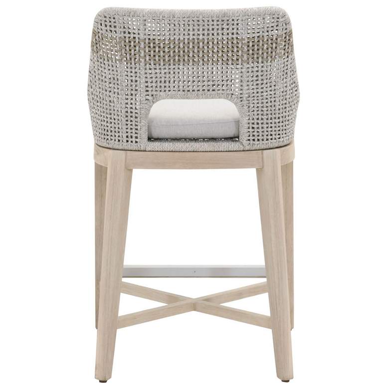Image 5 Tapestry Outdoor Counter Stool, Taupe & White Flat Rope, Taupe Stripe more views