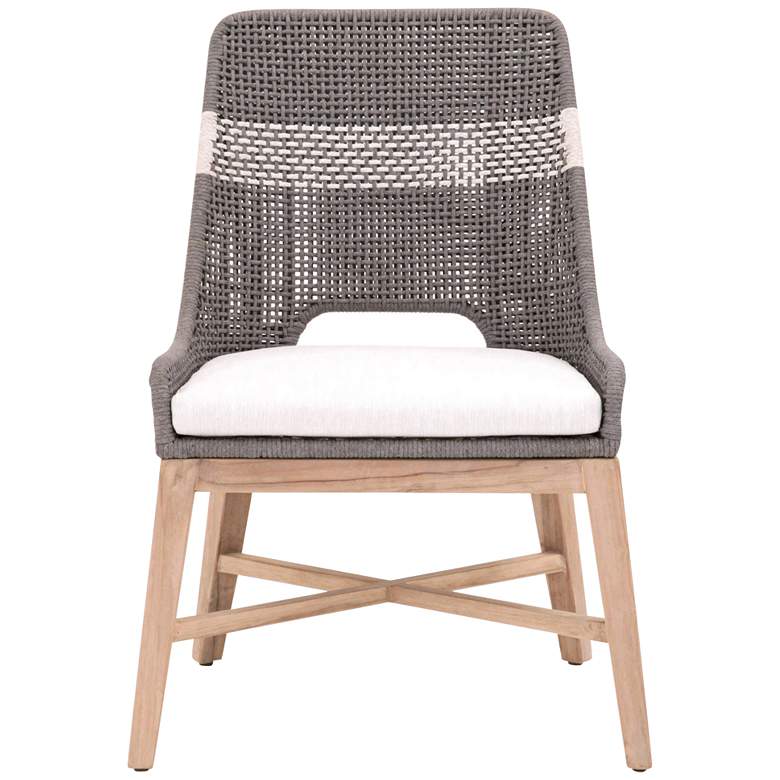 Image 2 Tapestry Outdoor Dining Chair, Dove Rope, White Speckle Stripe, Set of 2 more views