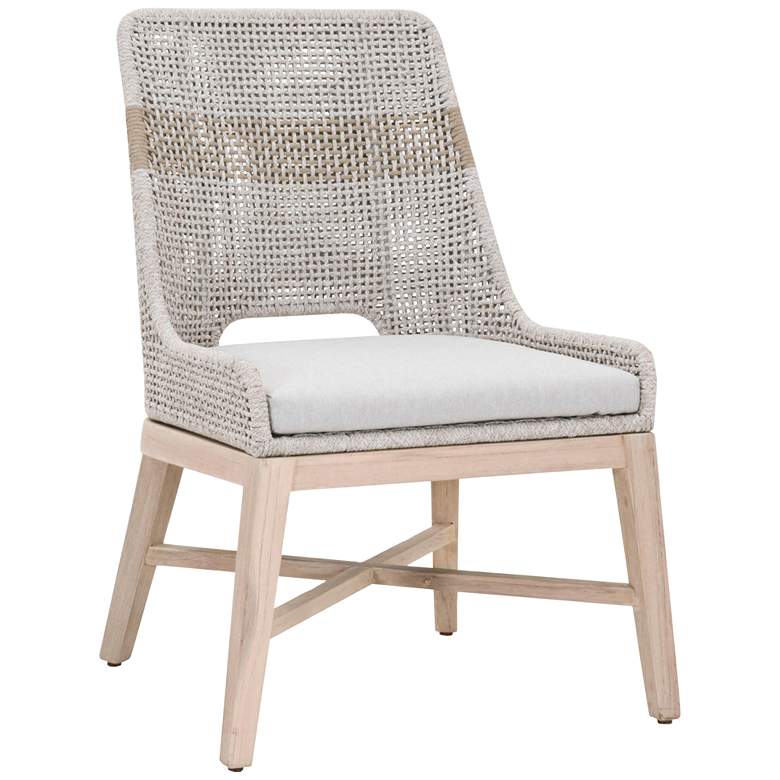Image 1 Tapestry Outdoor Dining Chair, Taupe & White Rope, Taupe Stripe, Set of
