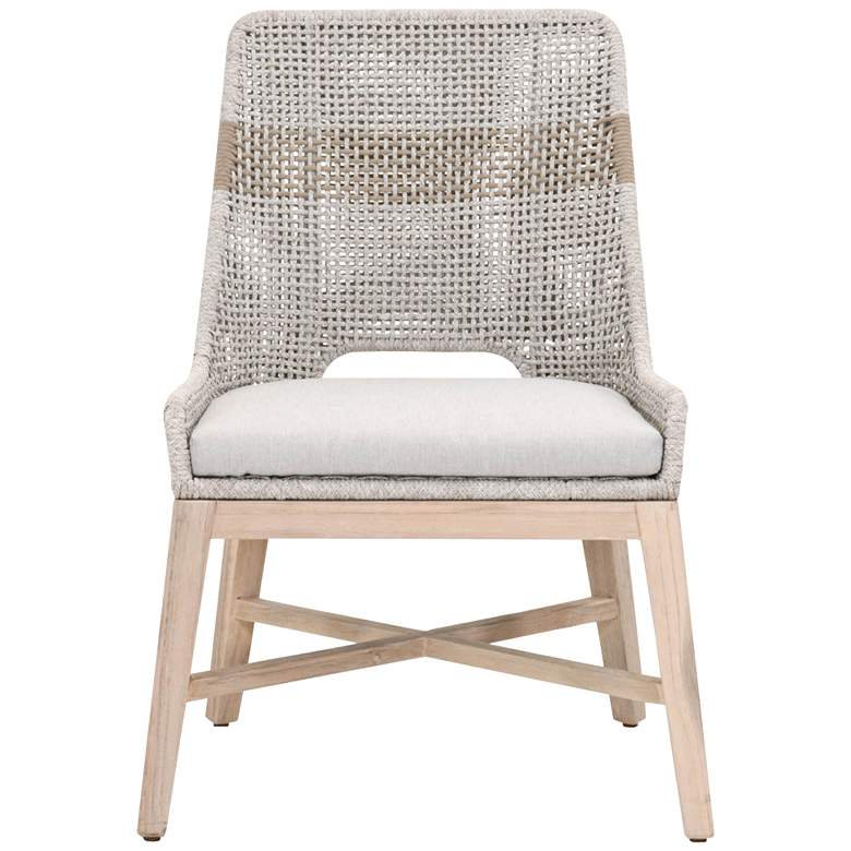 Image 2 Tapestry Outdoor Dining Chair, Taupe & White Rope, Taupe Stripe, Set of more views