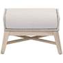 Tapestry Outdoor Footstool, Taupe &#38; White Flat Rope, Performance Pumice