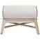 Tapestry Outdoor Footstool, Taupe & White Flat Rope, Performance Pumice