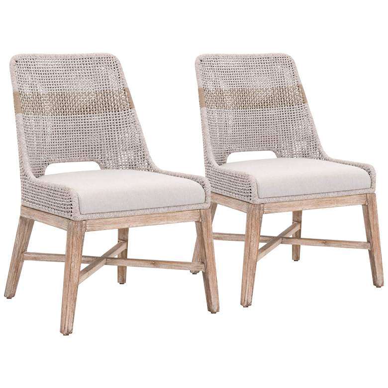 Image 1 Tapestry Taupe and Gray Flat Rope Dining Chairs Set of 2