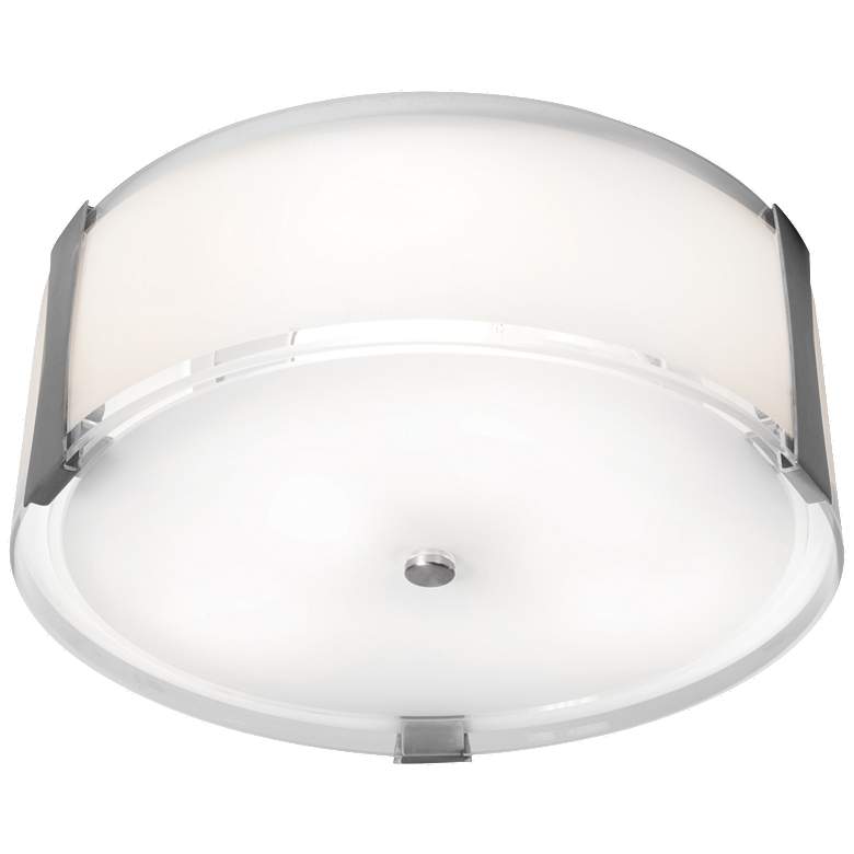 Image 1 Tara - 14 inch Dimmable LED -Flush Mount - Brushed Steel - Opal