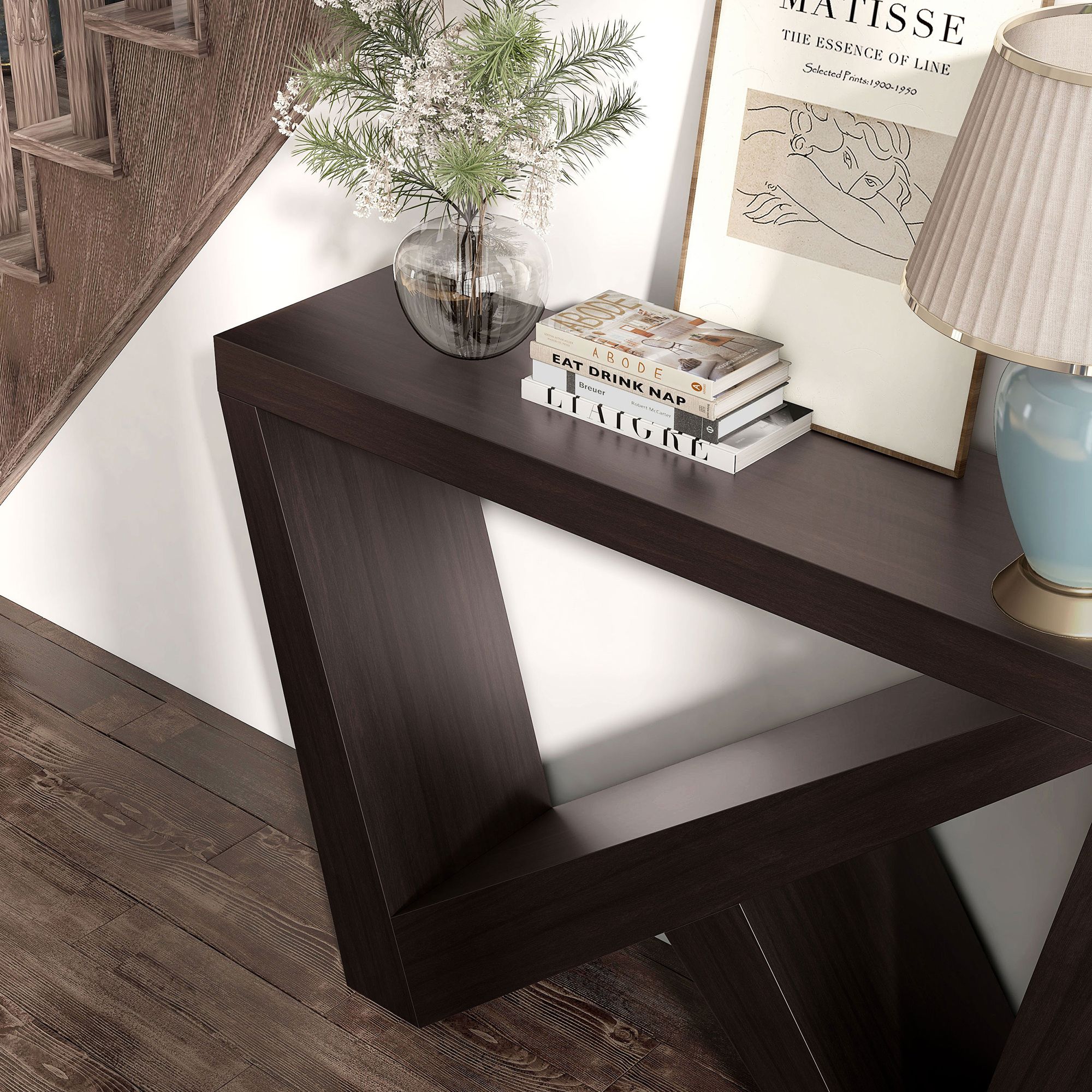 Tara 48" Wide Red Cocoa Wood Rectangle Console Table