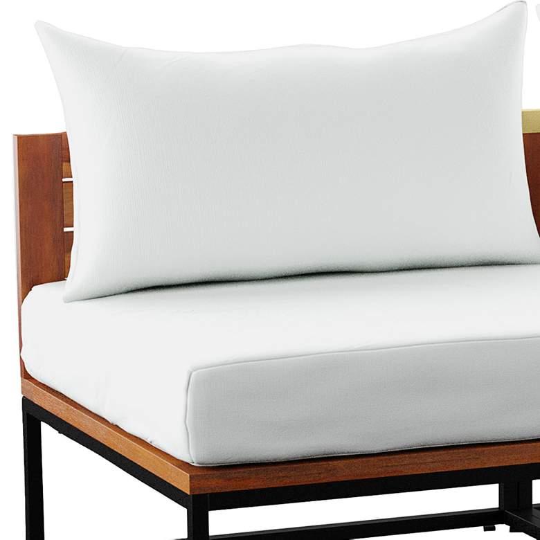 Image 3 Taradale Natural Wood Black Metal Outdoor Modular Loveseat more views