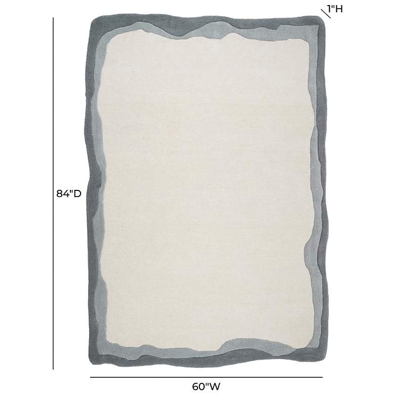 Image 6 Tarba Grey 5'x7' Rectangular Floor Rug more views