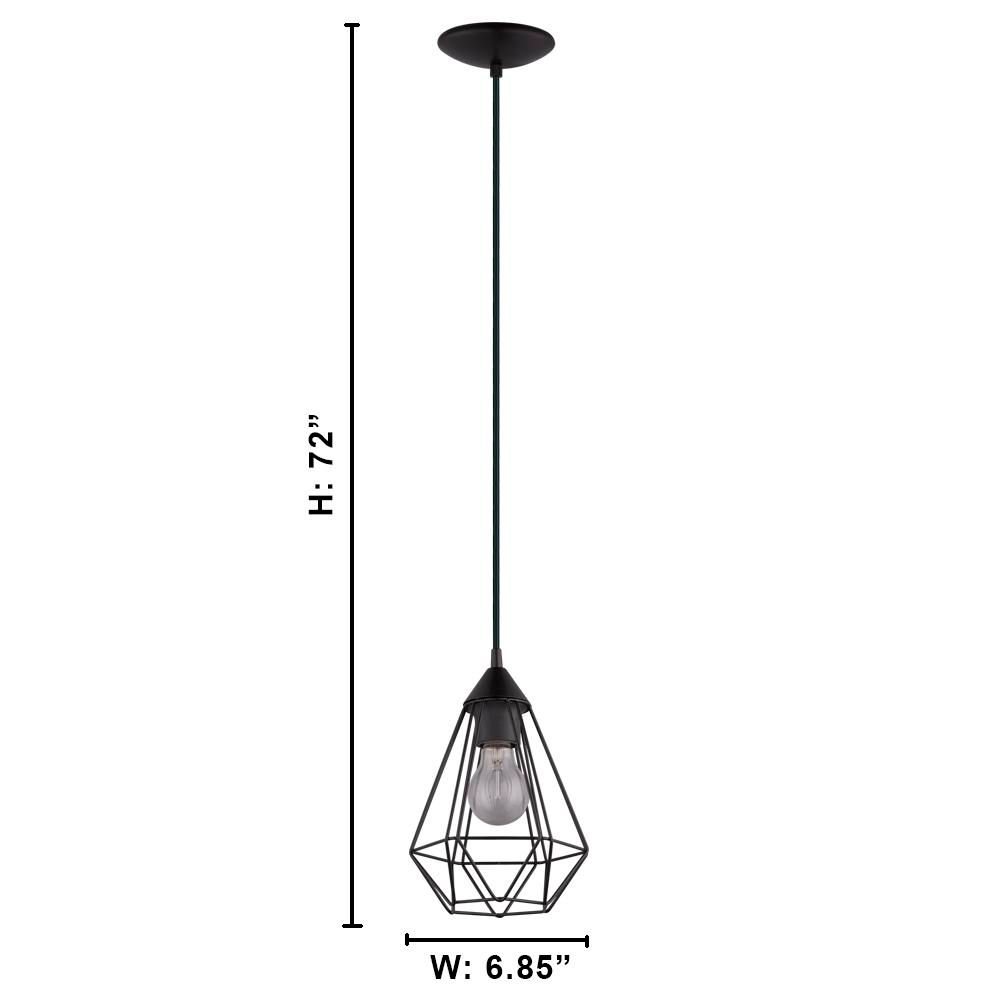 Image 5 Tarbes - 1-Light Cage Pendant - Matte Black - 7 Inches more views