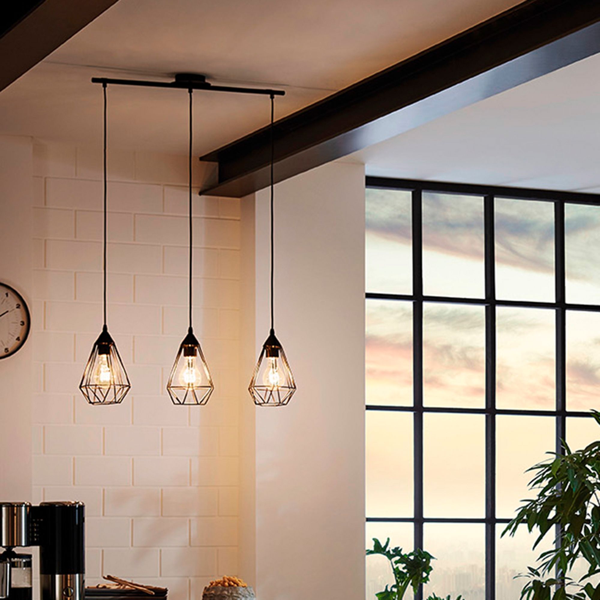 Image 3 Tarbes - 3-Light Multi Light Cage Pendant - Matte Black more views