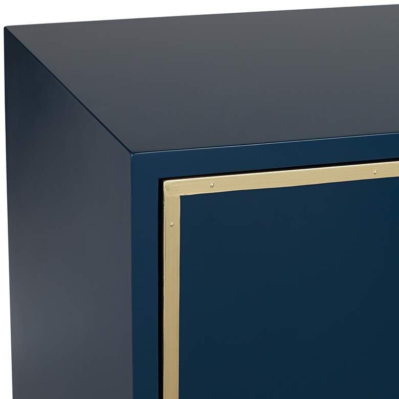 Image 4 Tarim 35 3/4 inch Wide Blue and Gold 2-Door Accent Cabinet more views