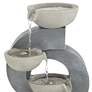 4_Tarin Four Bowl 23 1/2" High Gray Faux Stone Cascading Floor Fountain more views