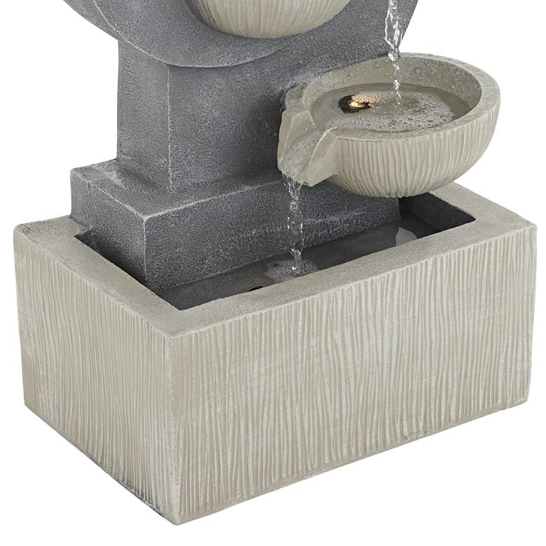 Image 5 Tarin Four Bowl 23 1/2" High Gray Faux Stone Cascading Floor Fountain more views
