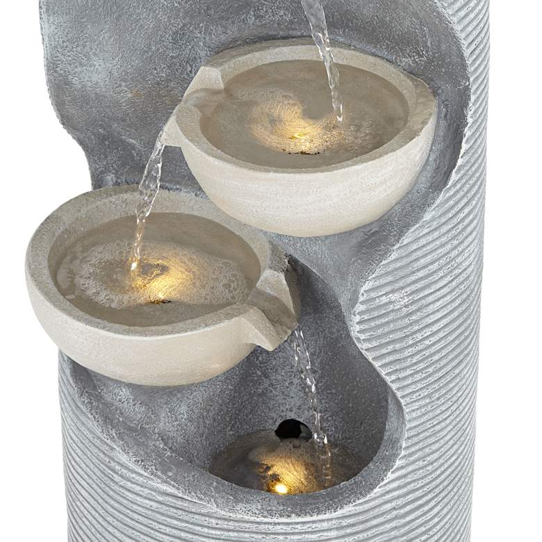 Image 4 Tarin Four Bowl 31 1/2" High Faux Stone Cascading Floor Fountain more views