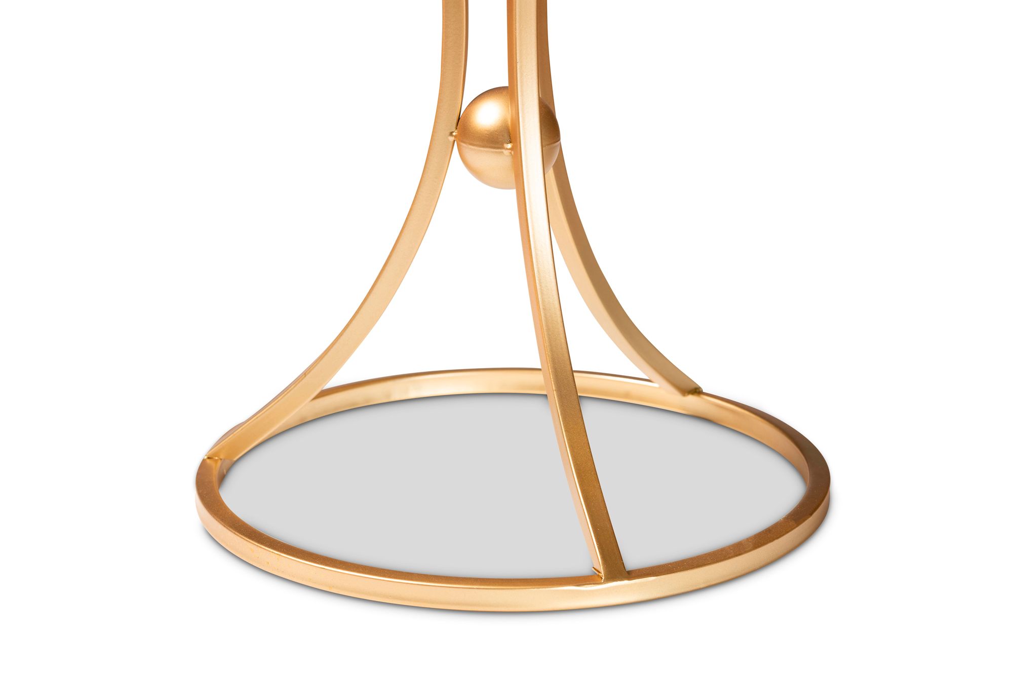 Image 3 Tarmon 14" Wide White Marble Gold Metal Round End Table more views
