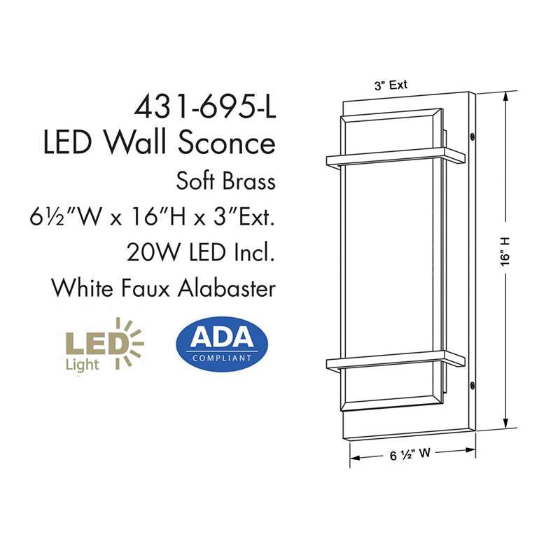 Image 6 Tarnos 16" High Soft Brass LED Wall Sconce more views
