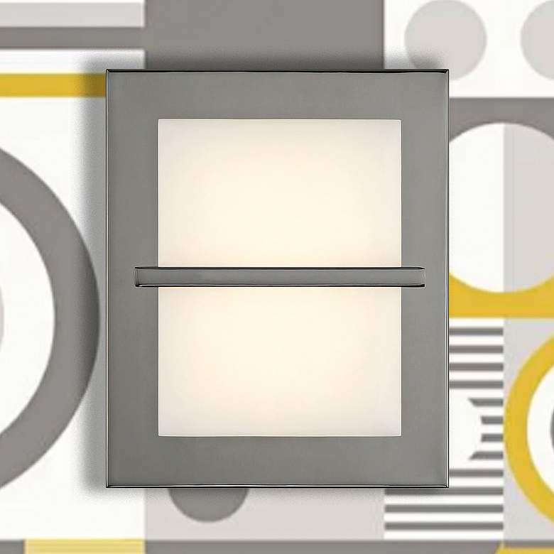 Image 1 Tarnos 8" High Gun Metal and Alabaster ADA LED Wall Sconce