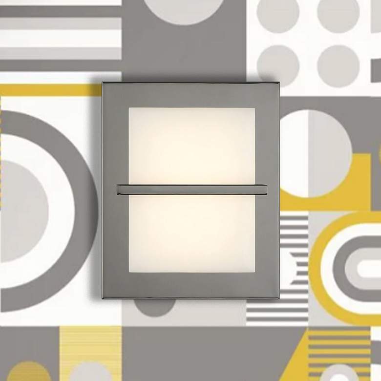 Image 3 Tarnos 8" High Gun Metal and Alabaster ADA LED Wall Sconce more views