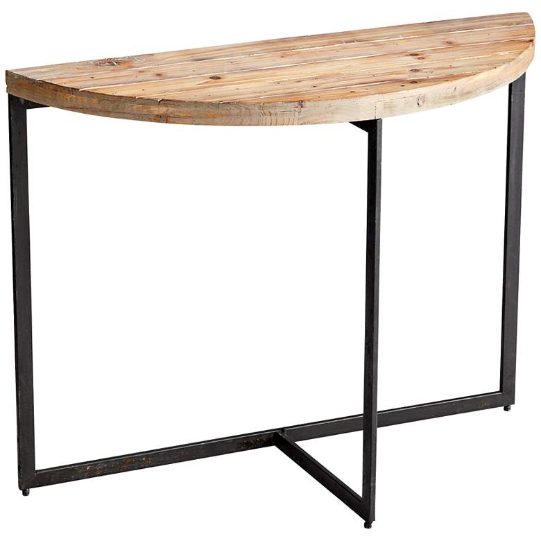 Image 1 Taro Half-Circle Natural Wood Console Table