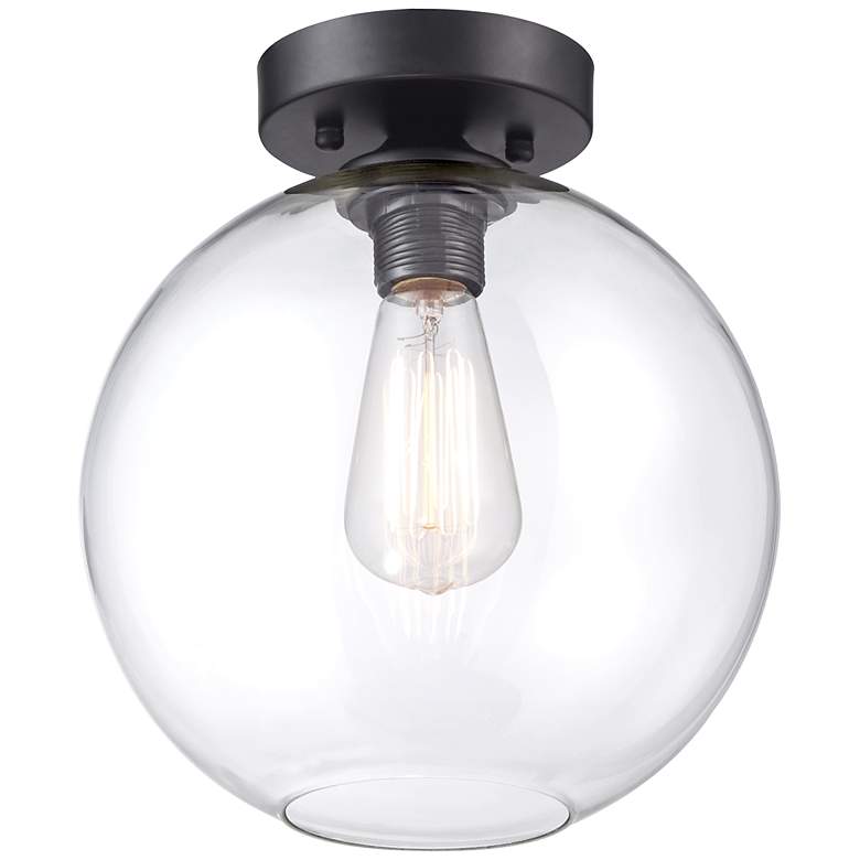 Image 1 Tarryton 9 3/4" Wide Industrial Bronze Ceiling Light
