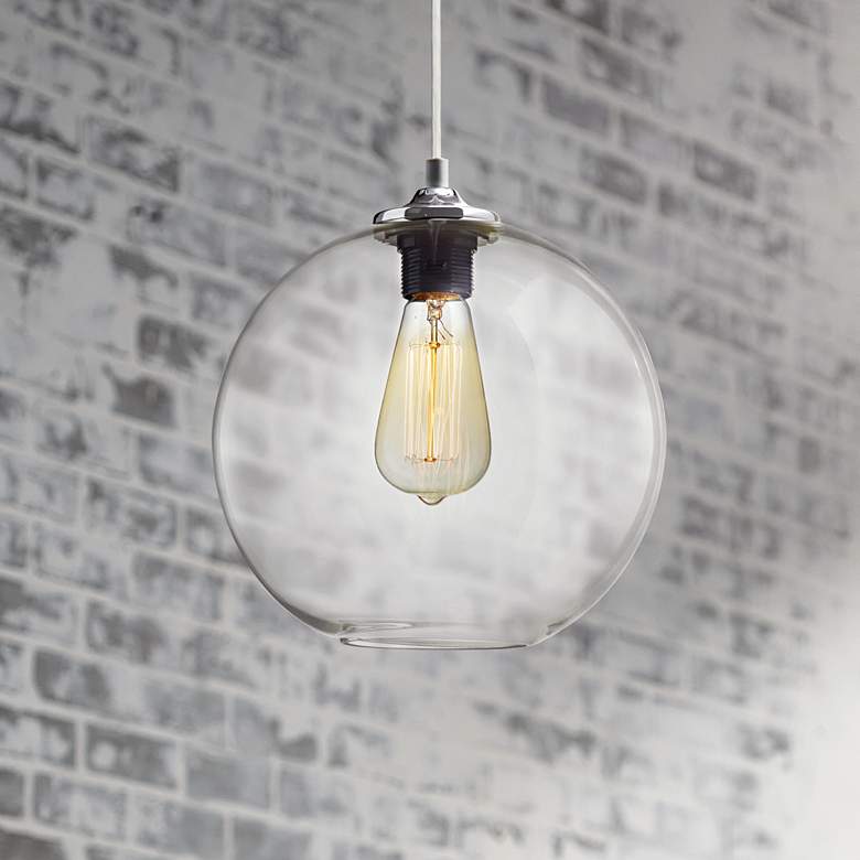 Image 1 Tarryton 9 3/4" Wide Industrial Chrome Mini-Pendant