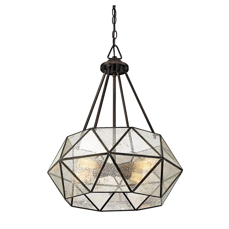 Image 3 Tartan 20" Wide Oiled Burnished Bronze 4-Light Pendant more views