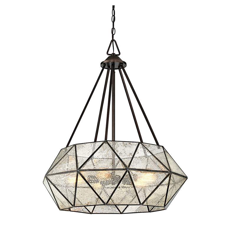 Image 4 Tartan 28" Wide Oiled Burnished Bronze 5-Light Pendant more views